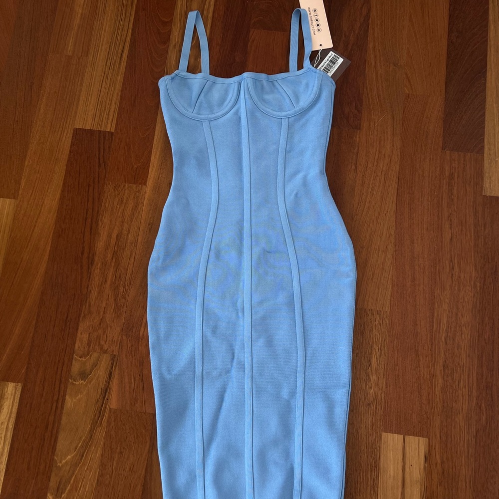 Oh Polly Blue Bandage Dress